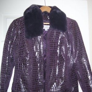 BRADLEY BAYOU CROCO EMBOSSED LEATHER JACKET (Med)